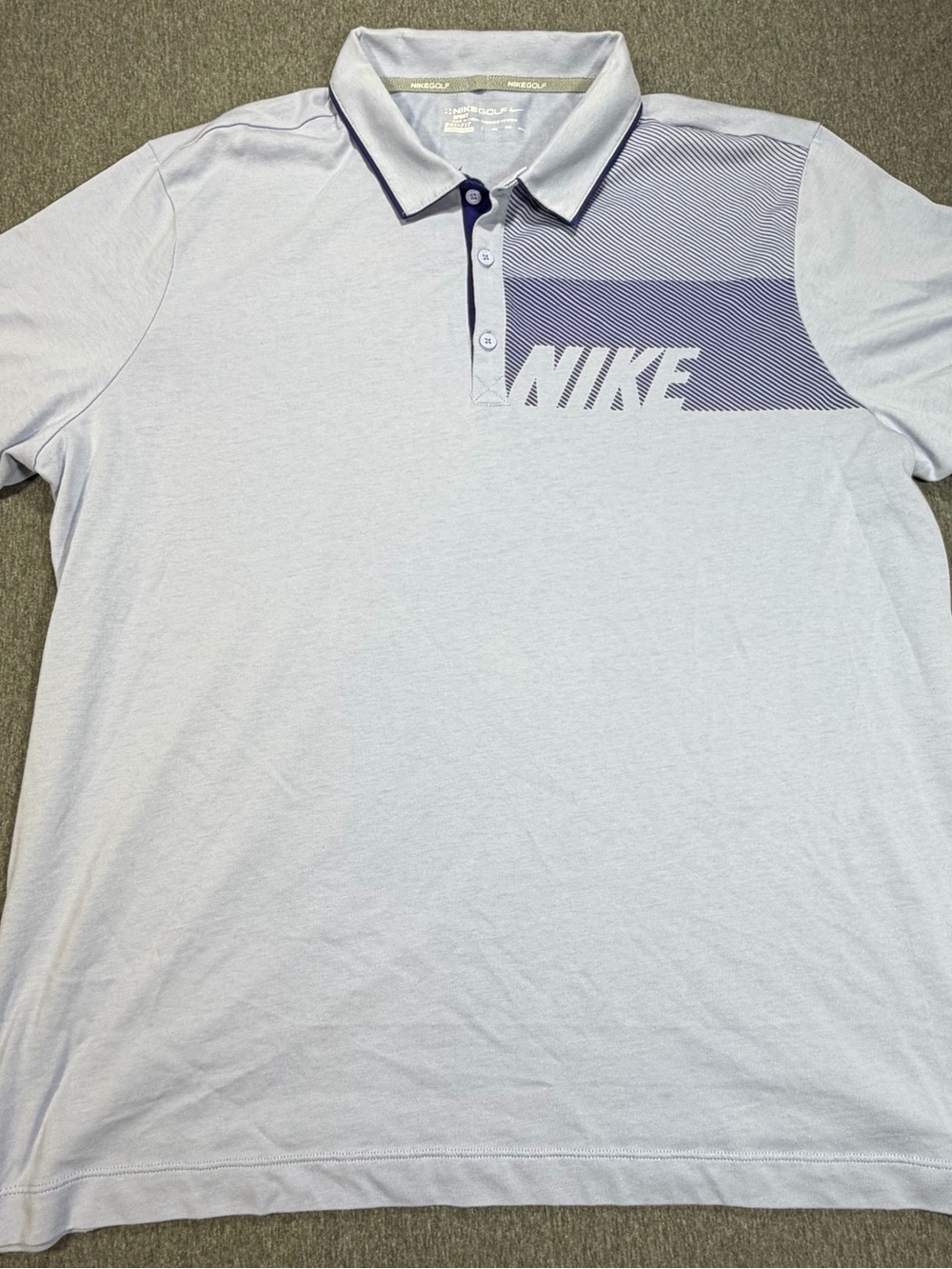 Nike Golf Sport Dri Fit Polo Shirt Cotton Polyester Blue Mens M 585808-514